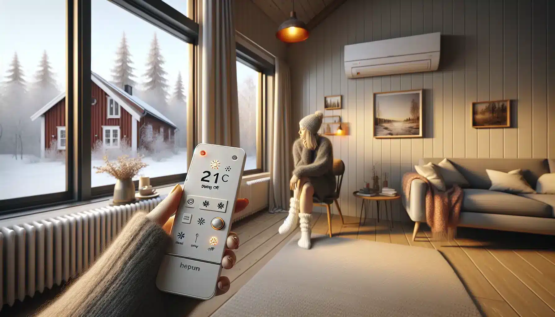 Tips til å redusere energiforbruket med varmepumpe om vinteren 3 De fleste moderne luft-til-luft-varmepumper har en nedre driftsgrense et sted mellom -20 og -25 °c – illustrasjon