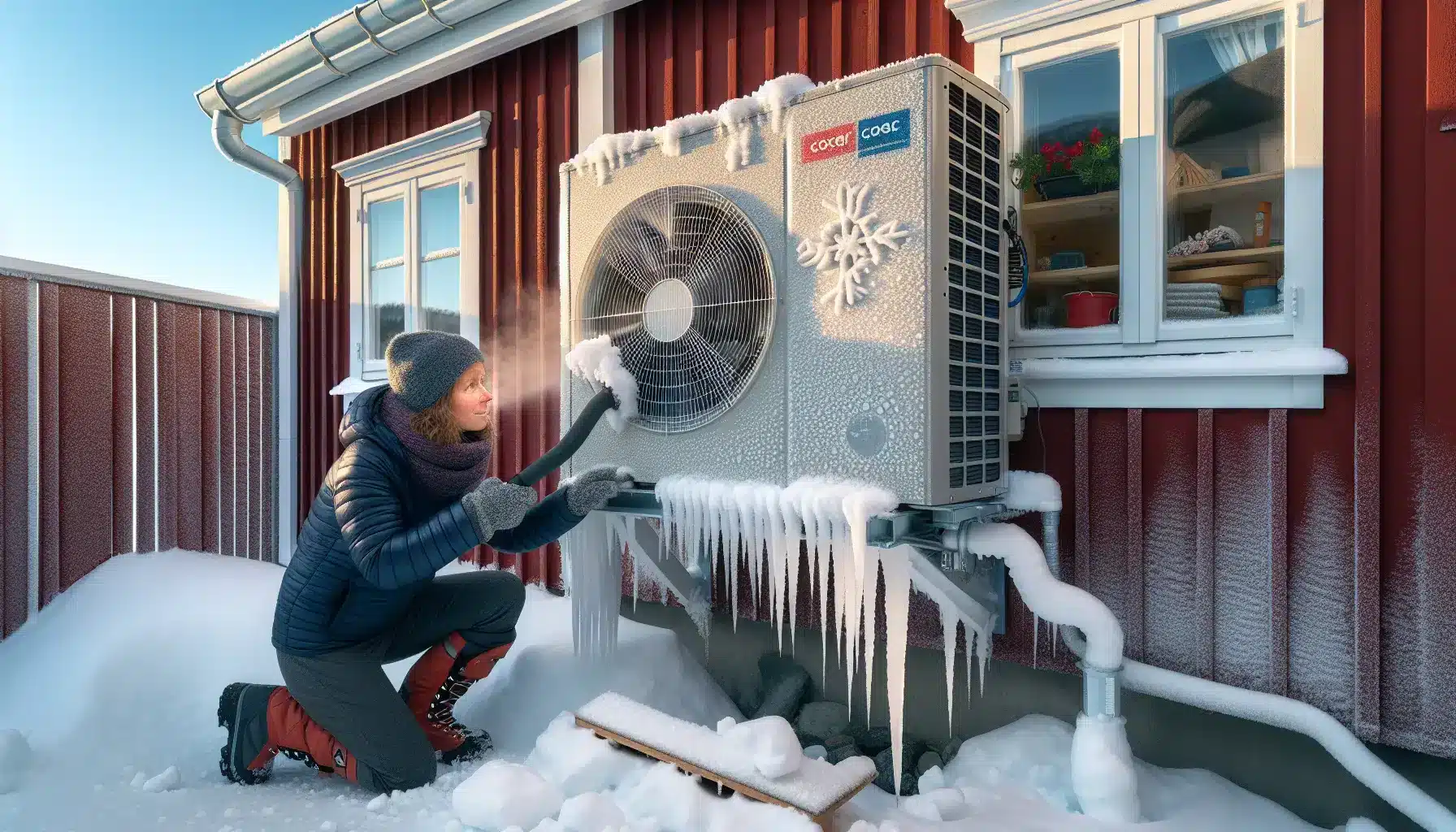Tips til å redusere energiforbruket med varmepumpe om vinteren 2 Varmepumpens effektivitet måles som cop (coefficient of performance), forholdet mellom levert varme og brukt strøm – illustrasjon