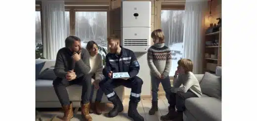 Norwegian energy expert advising a large family on choosing the right heat pump
